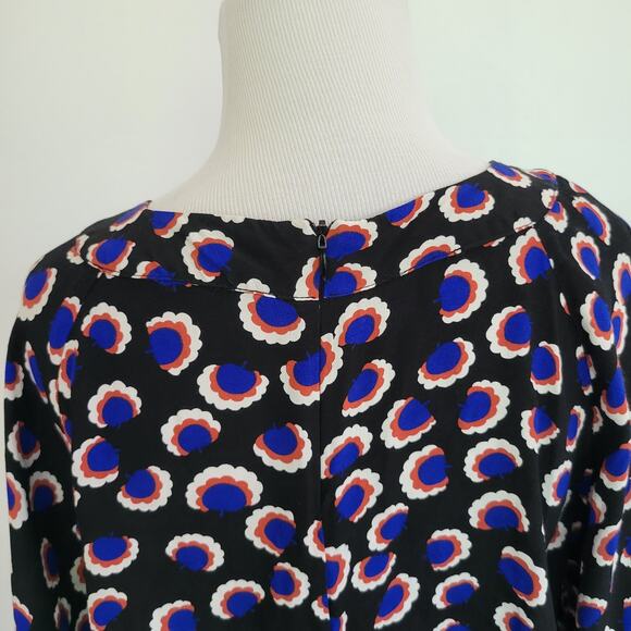 Eloquii Cropped Printed Blouse Black Half Sleeve Attached Belt Women 16 - Picture 7 of 11